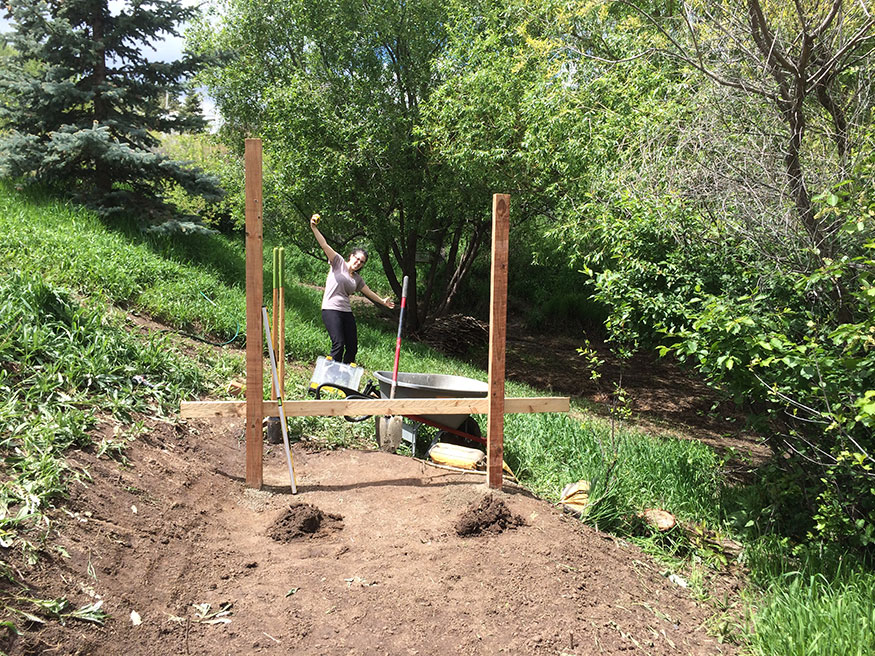 First Studs & Columns for the Chicken Coop