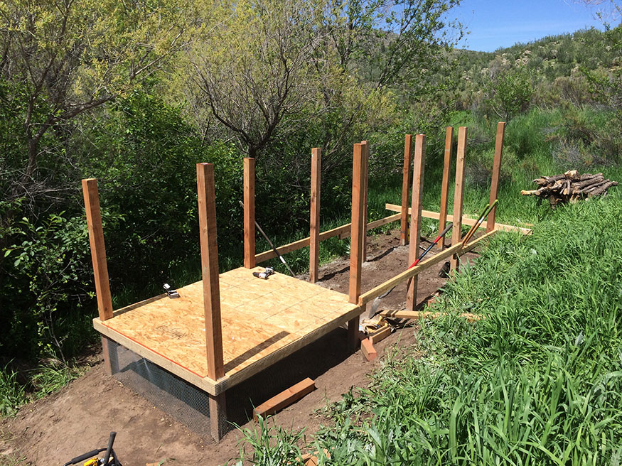 Chicken Coop Columns and Coop Floor