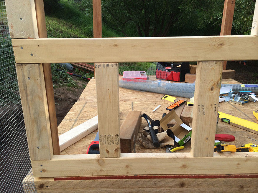 Framing the Internal Wall for Chicken Coop / Run
