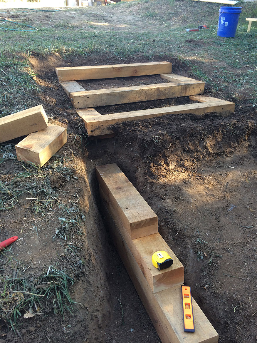 Trench Prep for Landscape Timber Steps