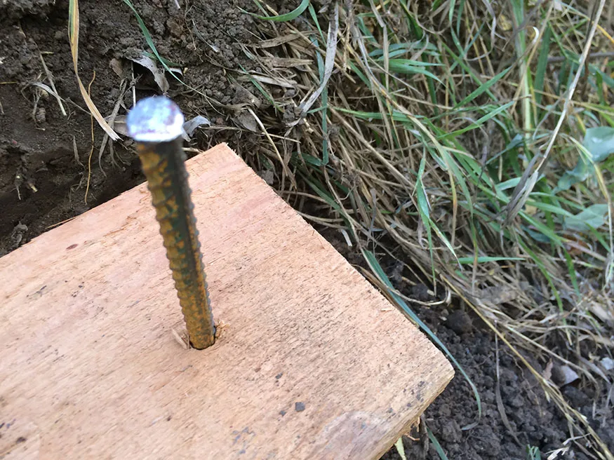 Using Rebar - Landscape Timber Trail Steps