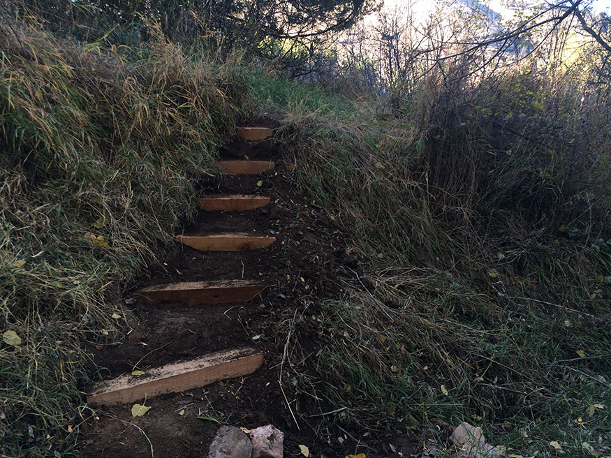 Landscape Timber Trail Steps