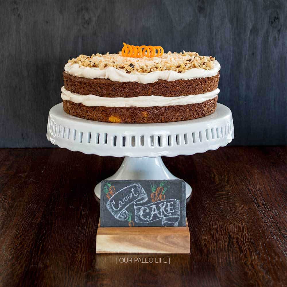 Carrot Cake w/ Maple Meringue Frosting by Our Paleo Life