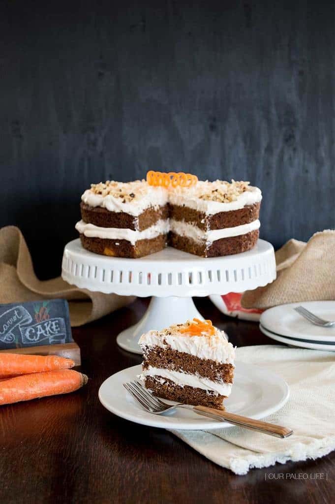 Carrot Cake w/ Maple Meringue Frosting by Our Paleo Life