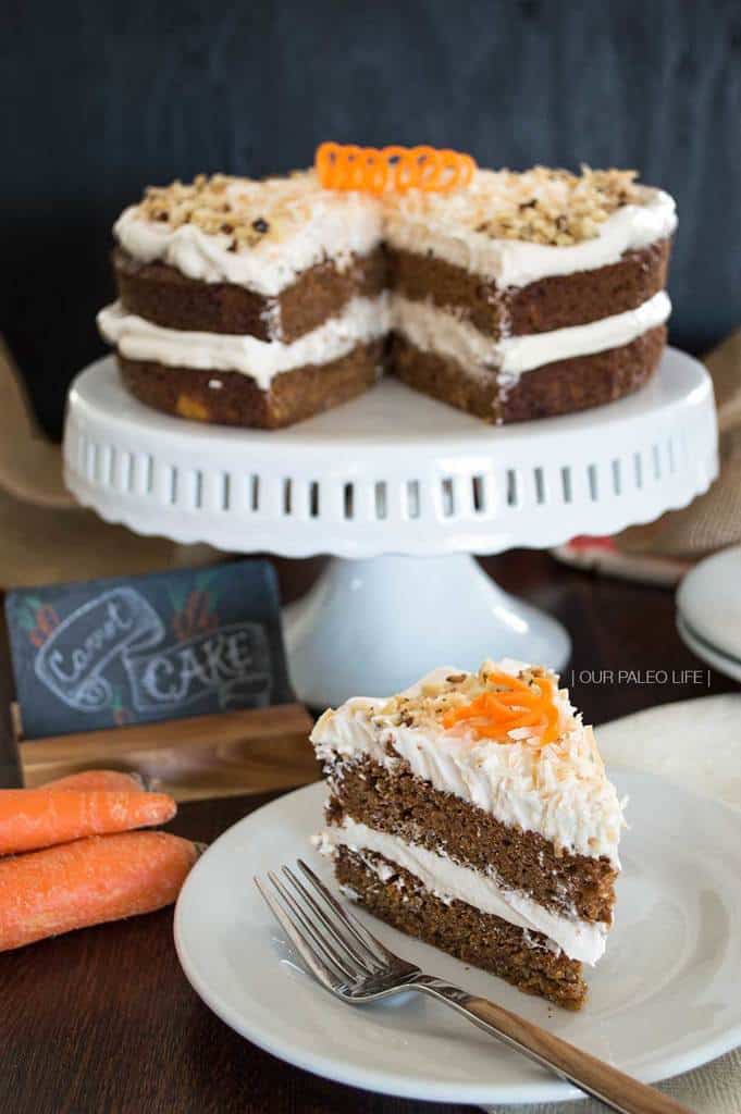 Carrot Cake w/ Maple Meringue Frosting by Our Paleo Life