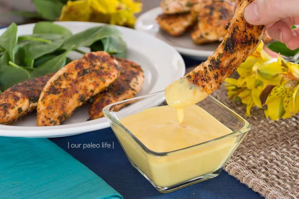 4-Ingredient Honey Mustard Sauce {dairy-free} by OurPaleoLife.com #paleo