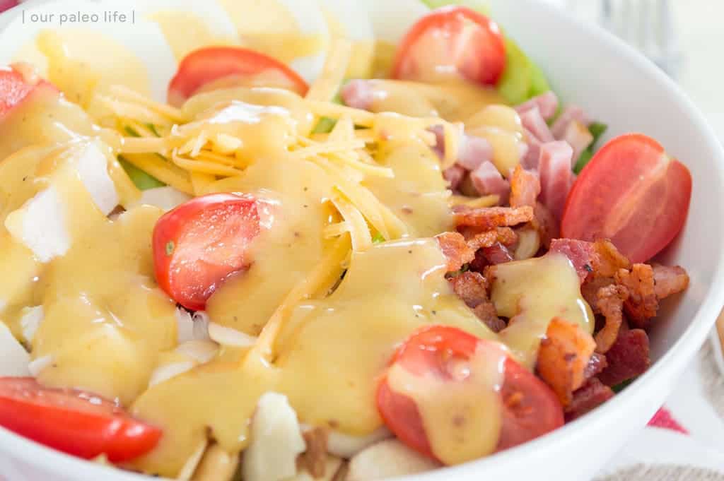 House Salad w/ Hot Bacon Honey Mustard Dressing {primal; grain-free; dairy-free option}