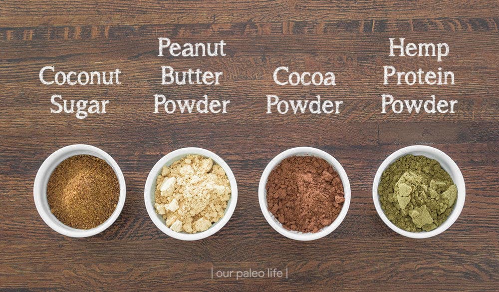 4-Ingredient Vegan Chocolate Protein Powder {dairy-free} by OurPaleoLife.com