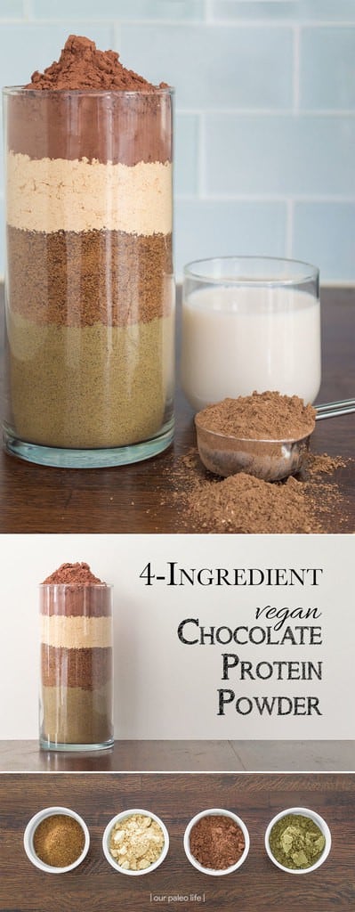 This simple 4-ingredient protein powder it not only delicious, but it's also dairy-free and vegan. #paleo