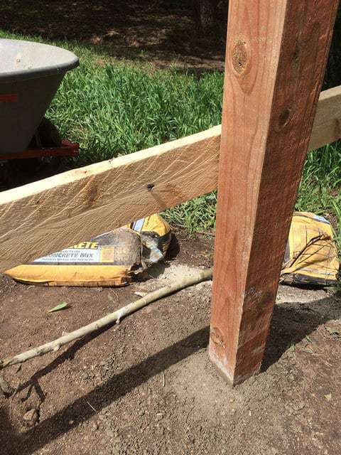 Concrete Base with Treated Wood