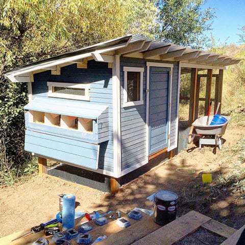 Finalizing a chicken coop build