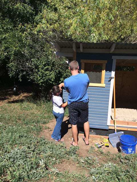 Getting help on the chicken coop finish work