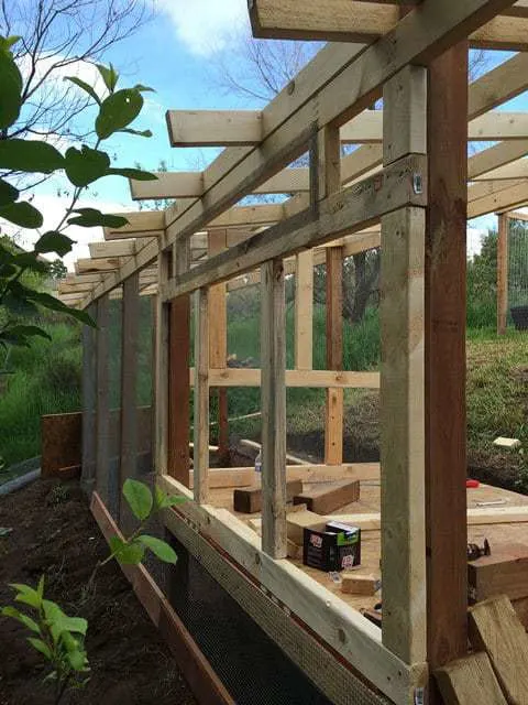 Process of Framed Chicken Coop side