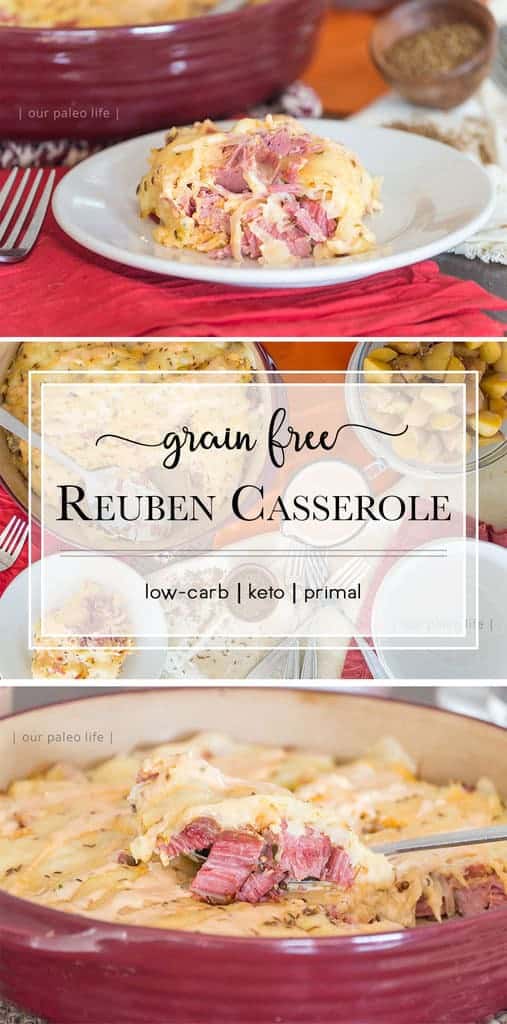 This reuben casserole has all the flavor of your favorite sandwich but none of the gut-bloating carbs and grains. Make a corned beef brisket just for this casserole or make this as an excellent way to use up leftovers.