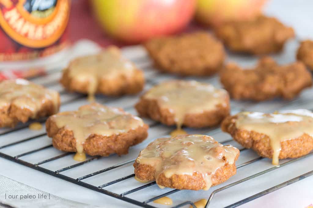 Maple Frosted Apple Fritters {grain and dairy free}