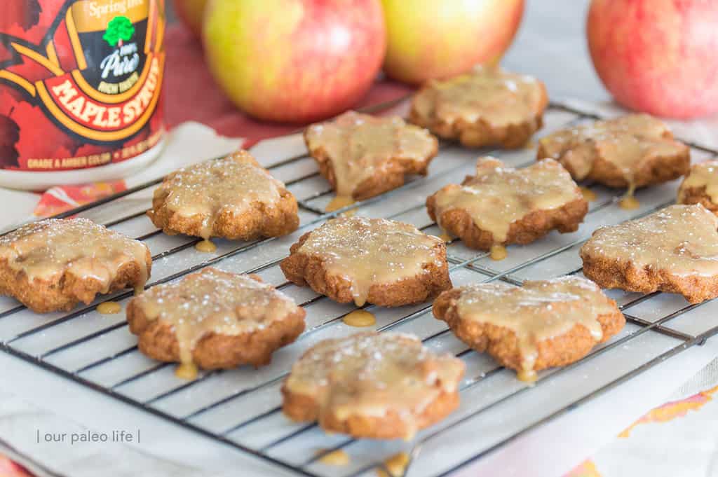 Maple Frosted Apple Fritters {grain and dairy free}