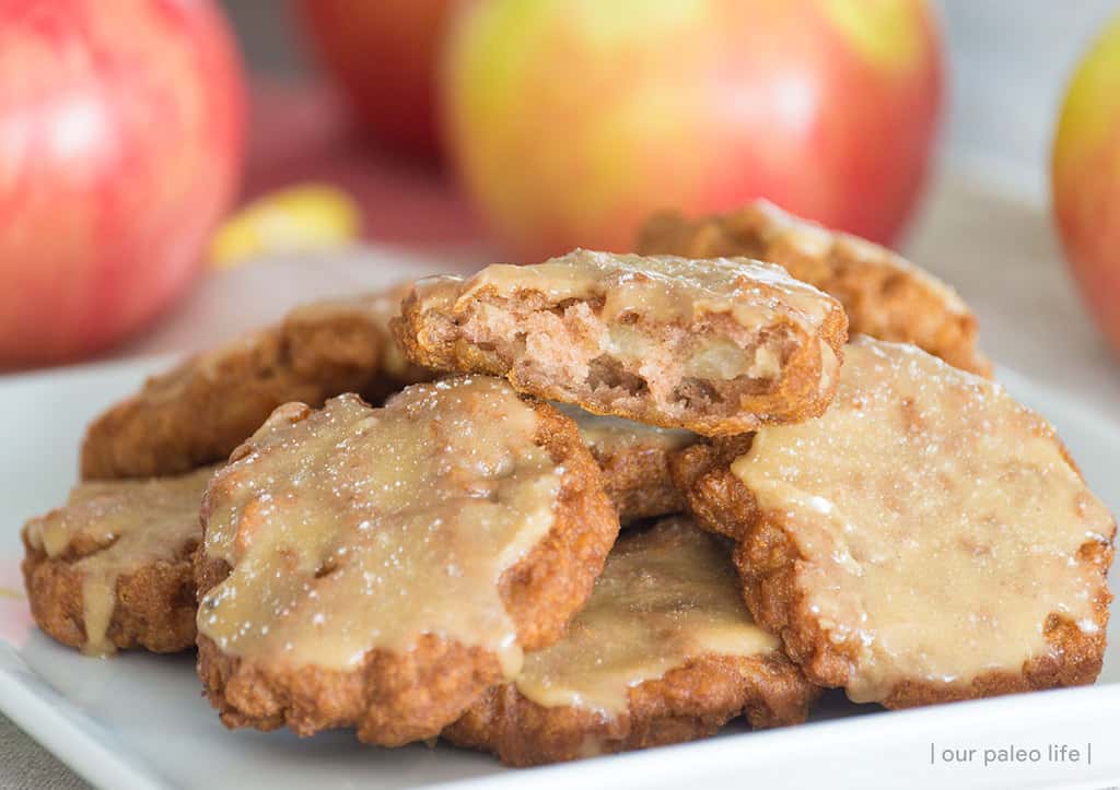 Maple Frosted Apple Fritters {grain and dairy free}