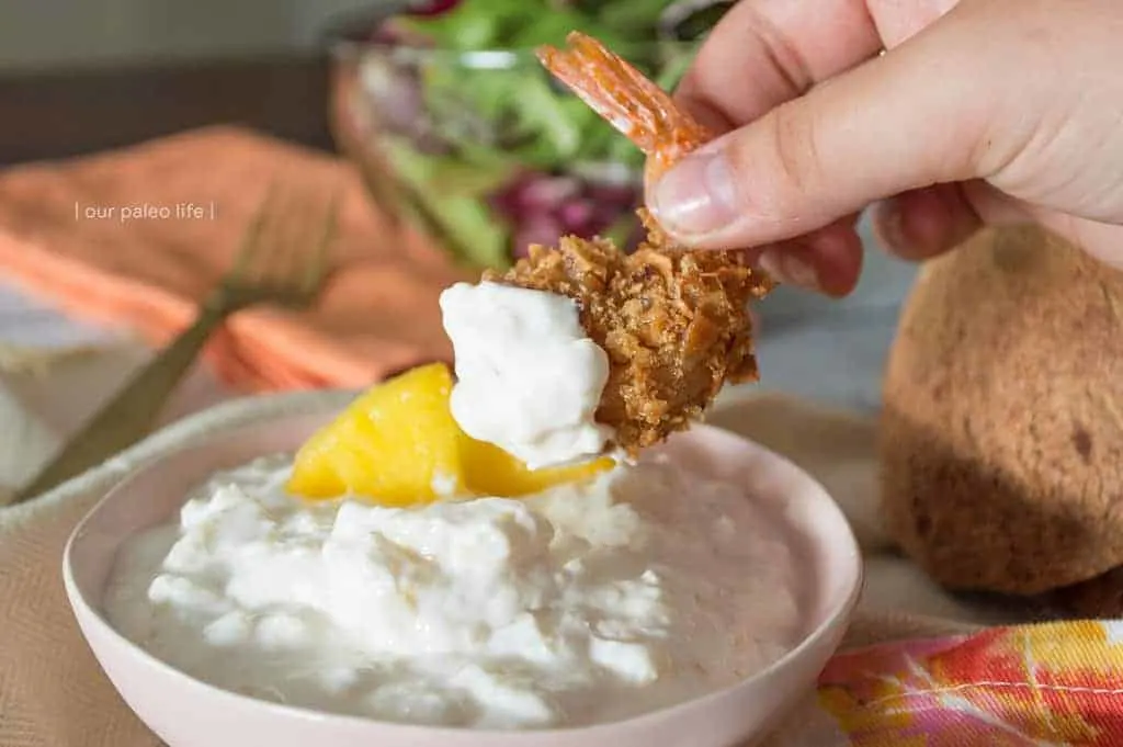 Low Carb Coconut Shrimp with Sweet Pineapple Sauce {keto; primal}