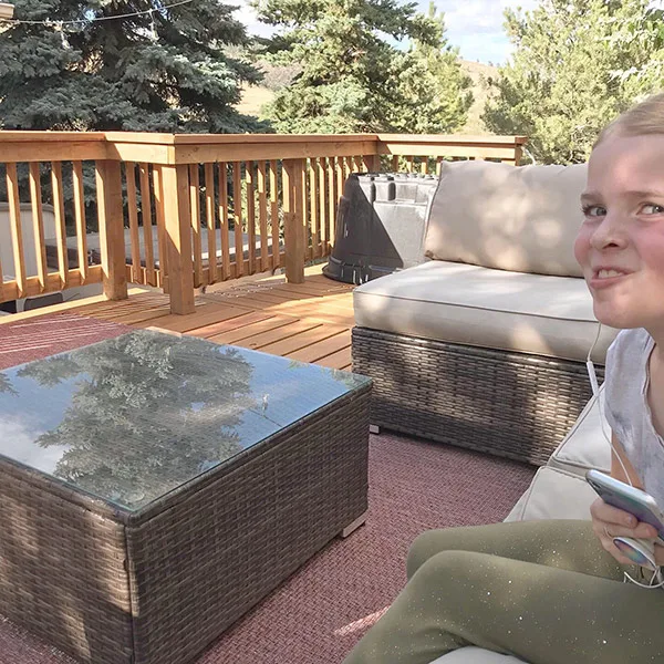 Cookie Bear on the new deck