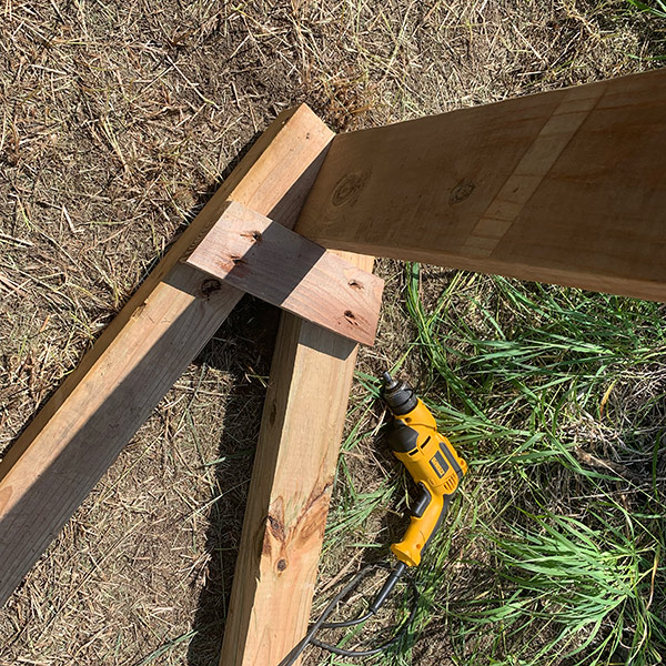 Setting the posts and beam for Swing Set