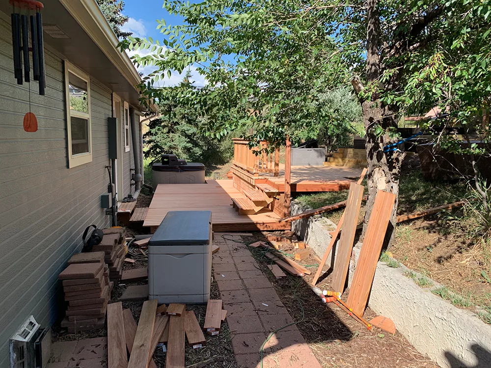 Getting cleared out to update outdoor living area