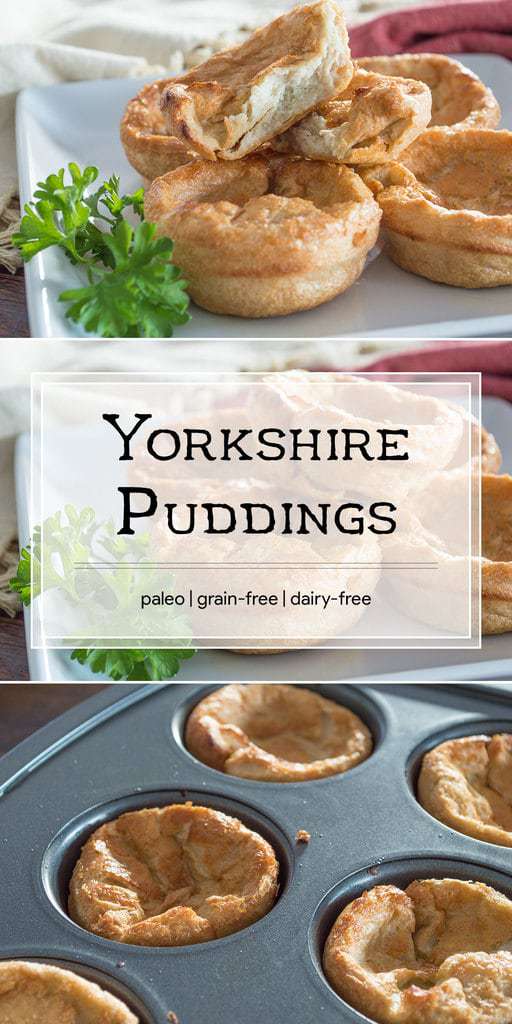 These Yorkshire Puddings are the perfect side dish to a homemade prime rib. They are easy to make, are completely grain- and dairy-free, and have added protein. #paleo These Yorkshire Puddings are the perfect side dish to a homemade prime rib. They are easy to make, are completely grain- and dairy-free, and have added protein. #paleo