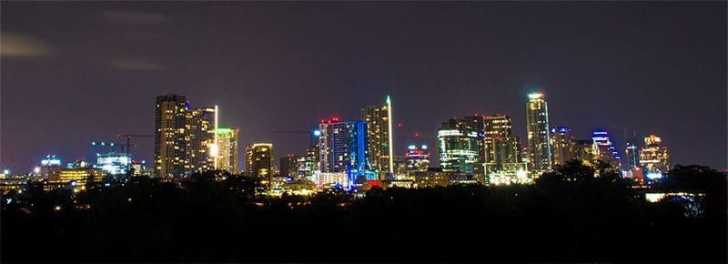 Austin City Skyline at Night during Paleo f(x) 2017 Austin City Skyline at Night during Paleo f(x) 2017