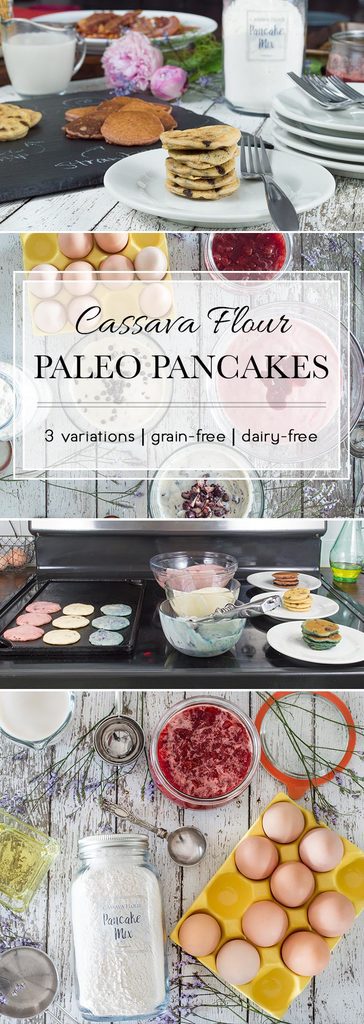 These Paleo Pancakes are made with cassava flour and have 3 flavor variations. They're the perfect breakfast any day of the week. These Paleo Pancakes are made with cassava flour and have 3 flavor variations. They're the perfect breakfast any day of the week.