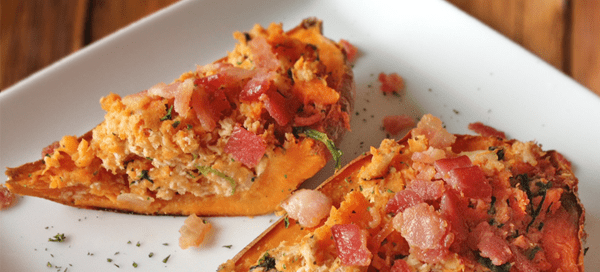 BBQ Chicken Sweet Potato Skins | Our Paleo Life