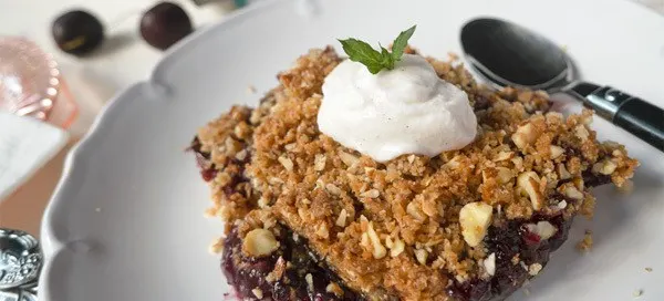 Cherry Almond Crisp by Merit + Fork