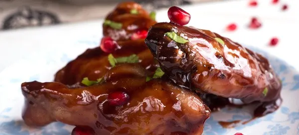 Pomegranate-Ginger Sticky Wings {by Merit + Fork}