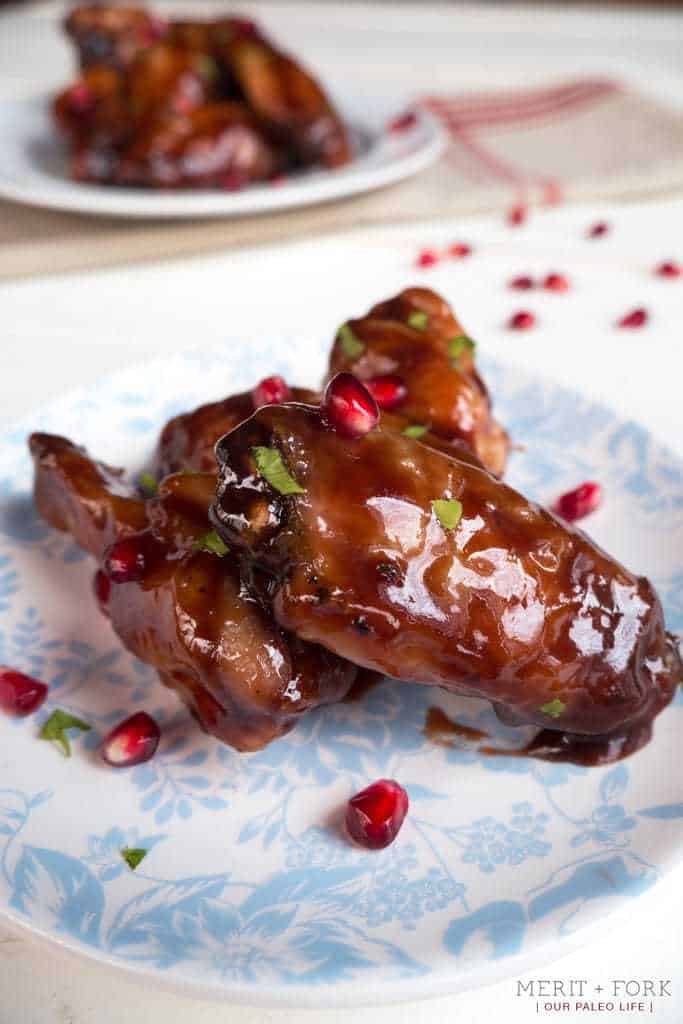 Pomegranate-Ginger Sticky Wings {by Merit + Fork} Pomegranate-Ginger Sticky Wings {by Merit + Fork}