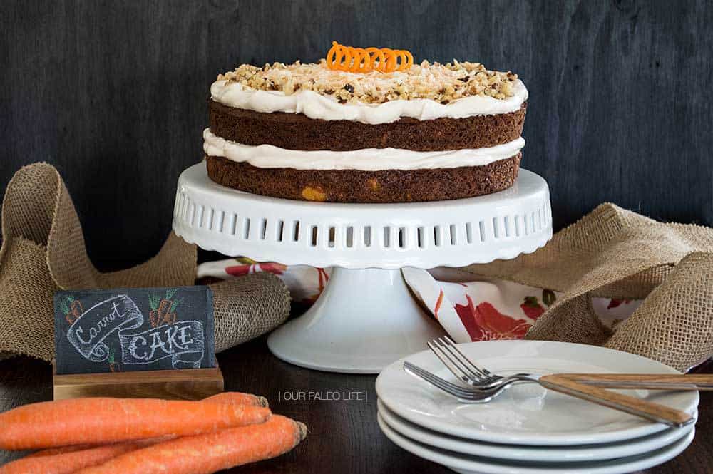 Carrot Cake w/ Maple Meringue Frosting by Our Paleo Life