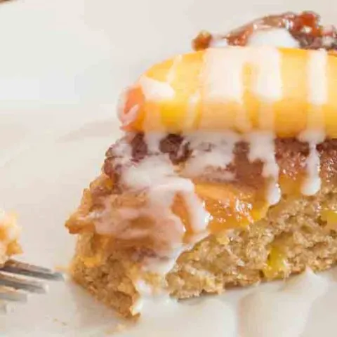 Upside Down Peach Cake {grain-free; dairy-free option}