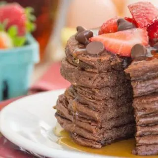 Chocolate Protein Pancakes {grain-free; dairy-free; nut-free}