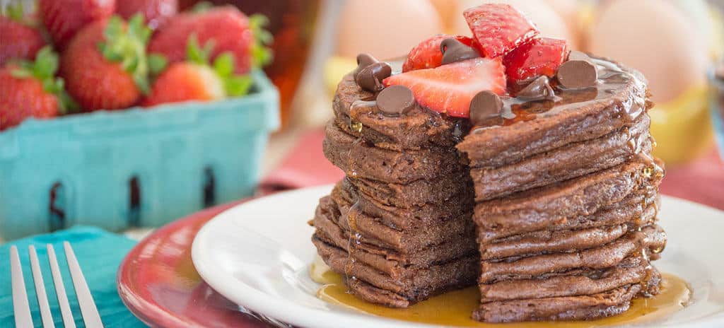 Chocolate Protein Pancakes {grain-free; dairy-free; nut-free}