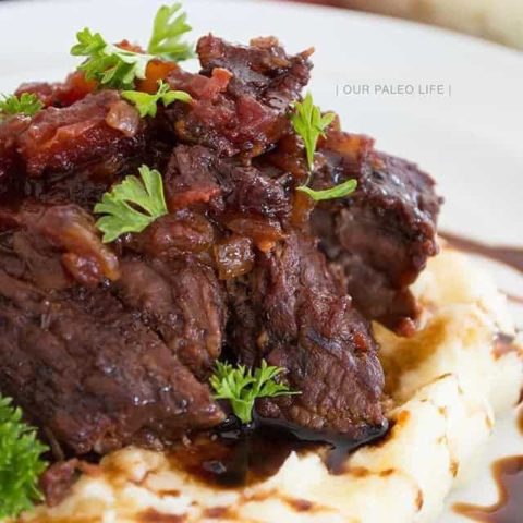 These balsamic and red wine braised short ribs are the perfect comfort food on a chilly winter day. Made with coconut sugar and paleo-friendly ingredients, these are a kid favorite.