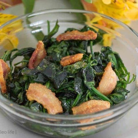 Bacon Sauteed Spinach {paleo; whole30} by Our Paleo Life