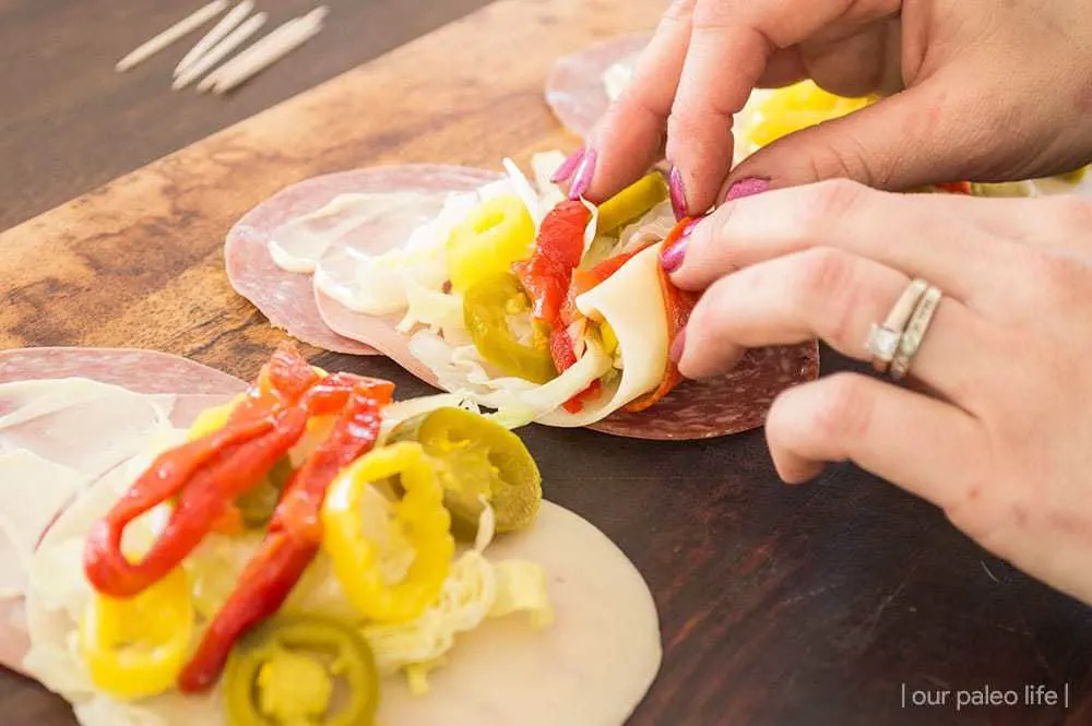 Italian Sub Roll-Ups {low-carb; keto; grain-free} by Our Paleo Life