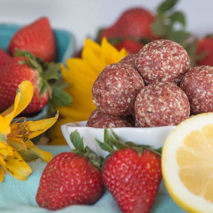 Strawberry Lemonade Bites {grain-free; dairy-free} by Our Paleo Life