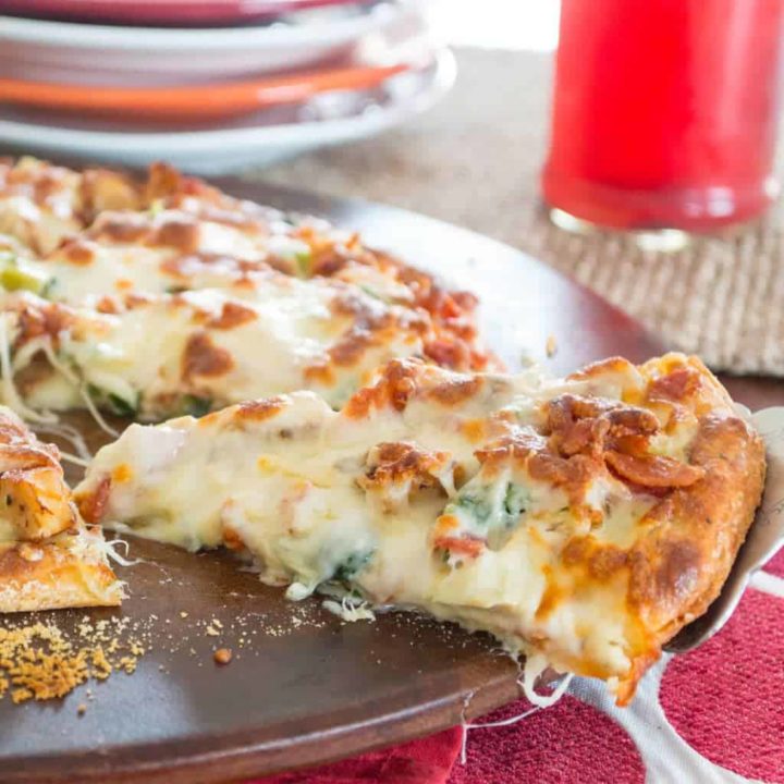 Keto Pizza - Chicken Bacon Artichoke