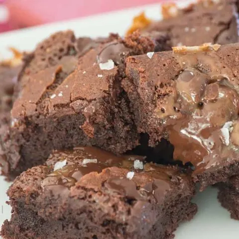 Sea Salt Caramel Brownies {grain-free; dairy-free} by Our Paleo Life