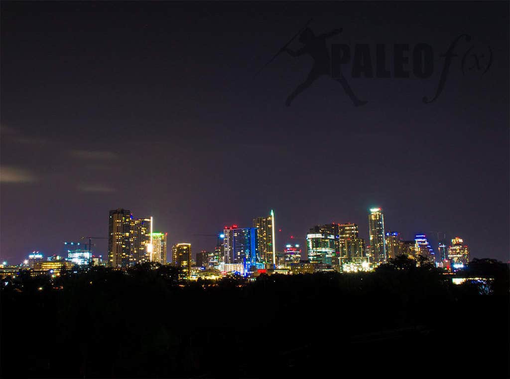 Austin City Skyline at Night during Paleo f(x) 2017