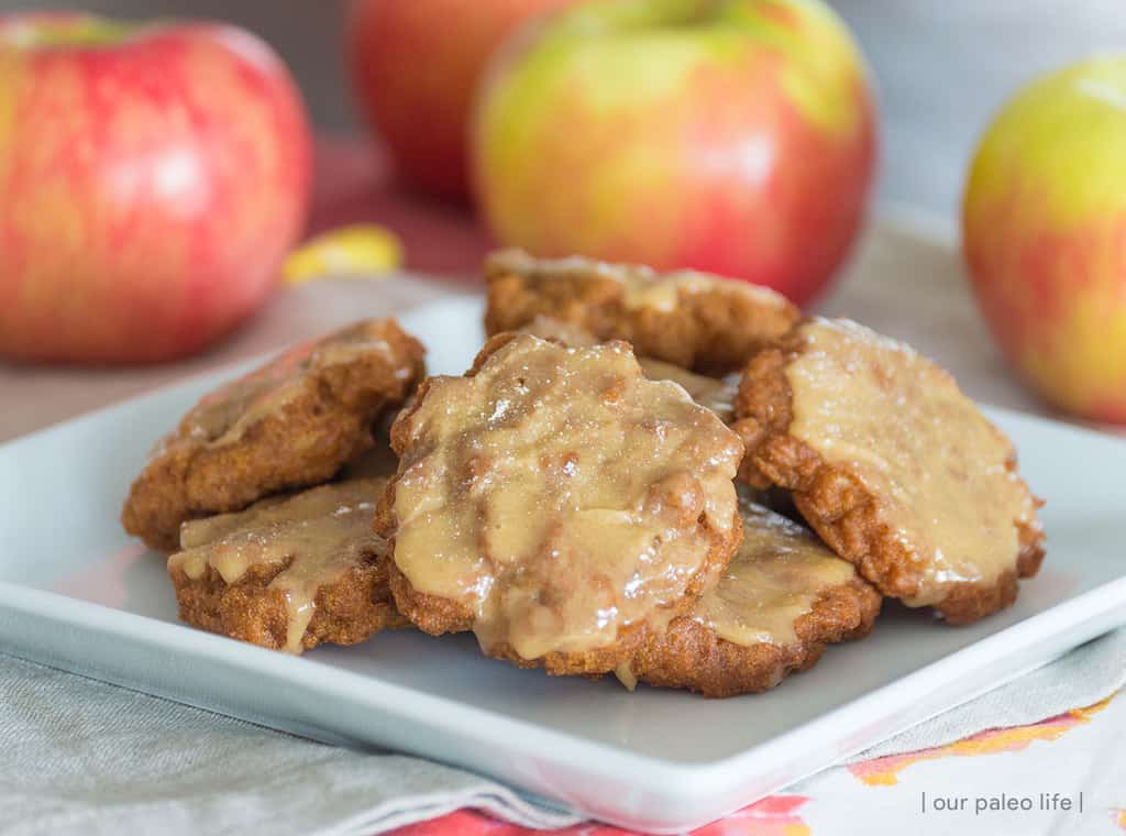 Maple Frosted Apple Fritters {grain and dairy free}