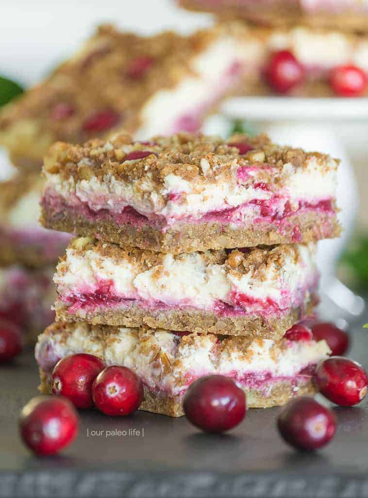Cranberry Cheesecake Bars {low-carb; keto; primal}