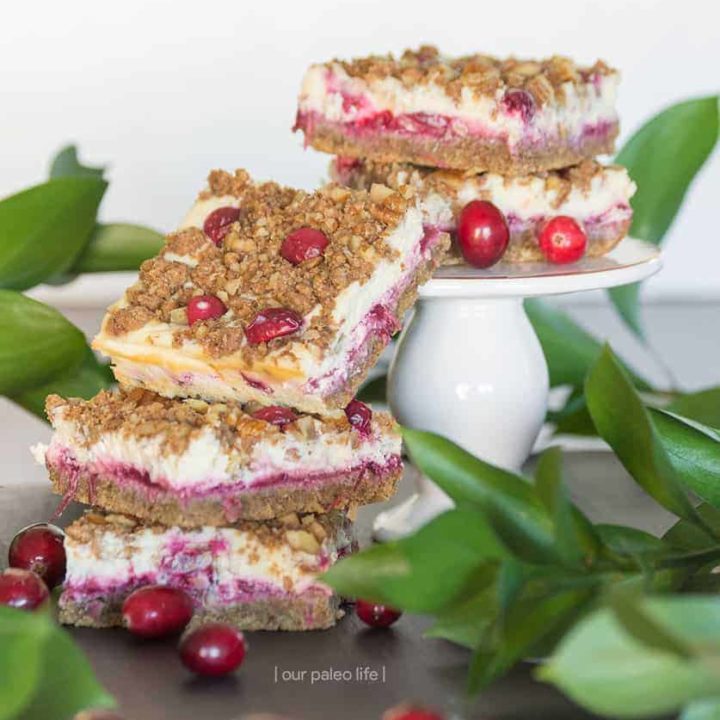 Cranberry Cheesecake Bars {low-carb; keto; primal}