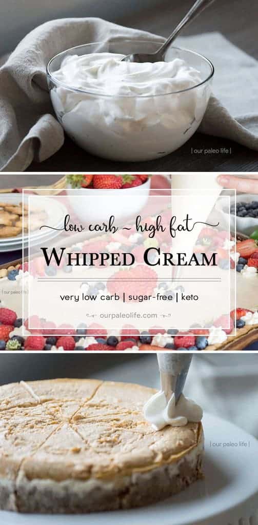 This low-carb/high-fat whipped cream is the perfect topping for any dessert, or even to eat right off the spoon.