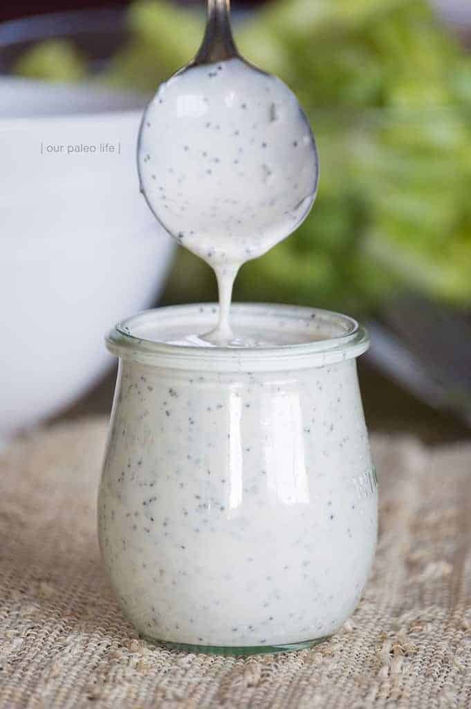 Creamy Poppy Seed Dressing {dairy-free; low-carb option}