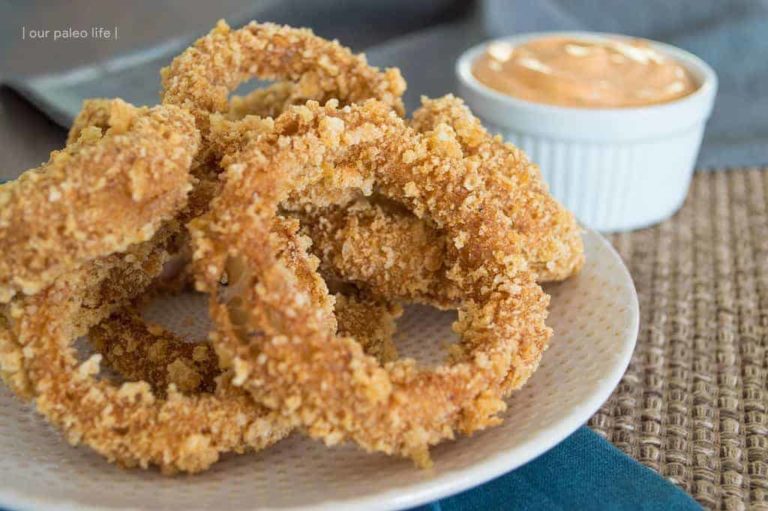 LowCarb Onion Rings w/ Spicy Mayo Dip KETO (Our Paleo Life)