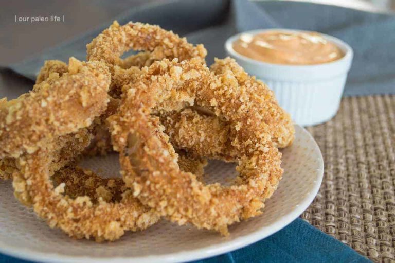 LowCarb Onion Rings w/ Spicy Mayo Dip KETO (Our Paleo Life)